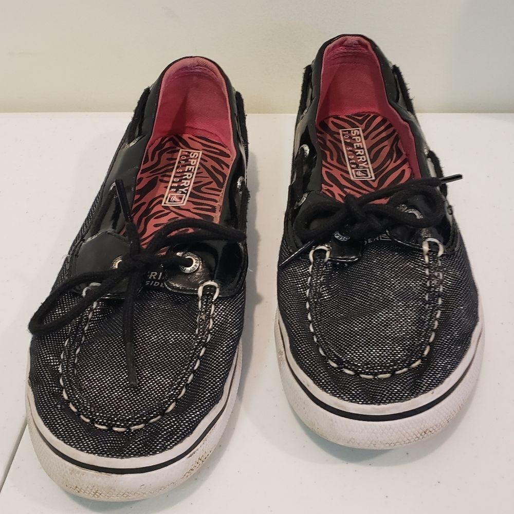 Sperry Black Canvas Boat Shoes